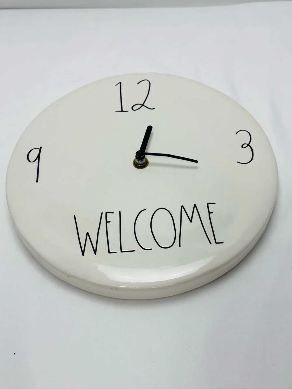 Welcome Wall Clock - White Decorative Home Accent